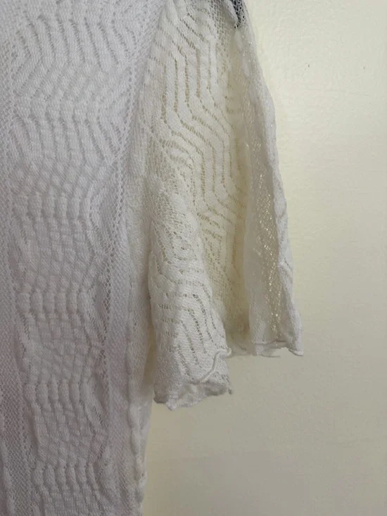 Rabbit Rabbit Rabbit Size 8 Cream Crochet-Pattern Midi Dress - Picture 10 of 12